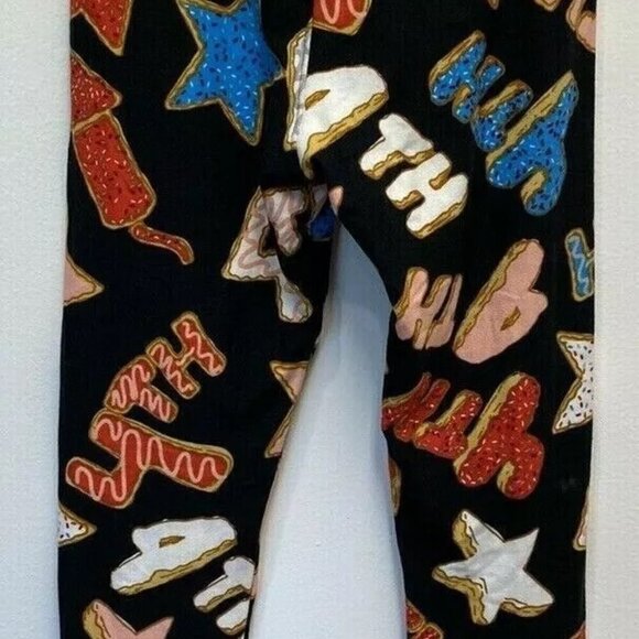 LULAROE Girls Stretchy Elastic & High Waist 4th of July Legging Pants Size Tween - Picture 2 of 4